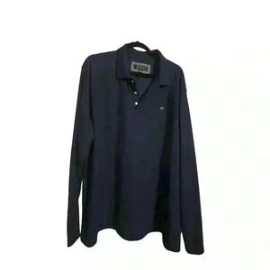 Crown and Ivy Men's Navy Long Sleeve Polo Shirt Size XXL 2XL mt32